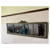 ANTIQUE 3 PANE HORIZONTAL WALL MIRROR
