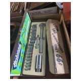 NEW 19PC SOCKET SET AND OTHER SMALL TOOL KIT
