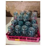 15 VINTAGE GLASS JARS WITH TOPS