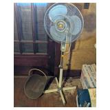 VINTAGE FLOOR FAN & LOG CARRIER