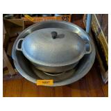 ALUMINUM MEAT CUTTING BOWL & ROASTER