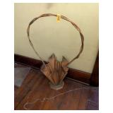ANTIQUE METAL/WICKER PLANTER