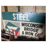 VINTAGE WISCONSIN BRIDGE AND IRON SIGN