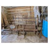VINTAGE METAL DOLLY AND PAIL STAND