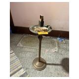 ANTIQUE METAL ASHTRAY WITH MATCHBOOK HOLDER