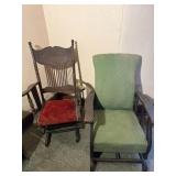 2 - ANTIQUE WOODEN ROCKING CHAIRS