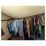 RACK OF VINTAGE MENS & WOMENS CLOTHING