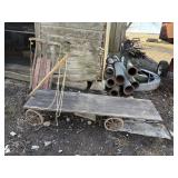 ANTIQUE MILK CAN WAGON