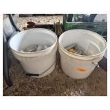 2 PAILS - LARGE NUTS AND BOLTS
