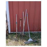 4 PITCHFORKS & STAINLESS SCRAPER