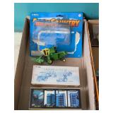 JOHN DEERE COMBINE AND HISTORICAL TOY SETS