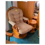 SWIVEL GLIDER CHAIR WITH ROTATING END TABLE