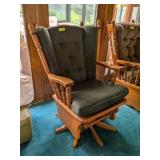 OAK SWIVEL GLIDER CHAIR