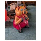 LARGE PIGGY BANK - 24IN TALL APPROX, INCL CONTENTS