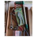 GARDEN TOOLS ASSORTMENT, WRENCH AND MORE