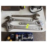 4 LARGE ADJUSTABLE WRENCHES