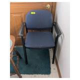 2 BLUE STACKING CHAIRS