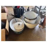 ENAMELWARE PAILS & ROASTER