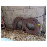 2 - ROUND TRACTOR WHEEL WEIGHTS
