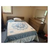 FULL SIZE BED WITH MATCHING DRESSER AND MIRROR