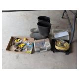 SIZE 13 RUBBER BOOTS,  TOW STRAP, GARDEN HOSE PCS,