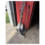 5 STAINLESS SCAPERS & SHOVEL