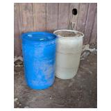 2 PLASTIC 55 GALLON BARRELS