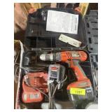 CORDLESSS BLACK AND DECKER DRILL, 2 BATTERIES
