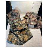 Three sent locked camouflage hat to face