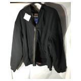 Black zippered sweatshirt jacket with a hood