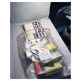 A bag of stenciling numbers