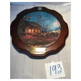 Terry Redlin plate in a wooden frame