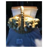 Plastic basket with puppy dogs