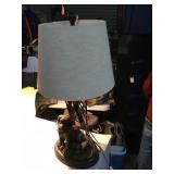 A lamp with a dog