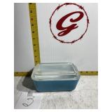 Blue Pyrex Refrigerator dish with lid