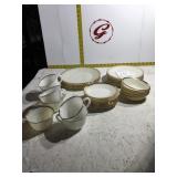 Dish said white with gold trim for dinner plates