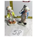 Two porcelain clown figurines