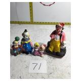 Four clown figurines