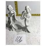 Two porcelain women figurines