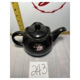 Brown tea pot w/flower