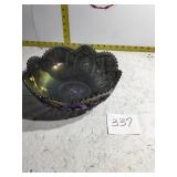 Carnival glass serving bowl
