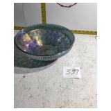 Carnival glass serving bowl