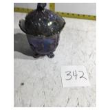Carnival glass Candy dish with lid