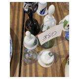 Five miscellaneous glass bells