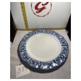 Blue and white platter
