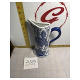 Blue and white wall pocket