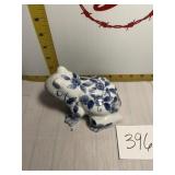 Blue and white frog