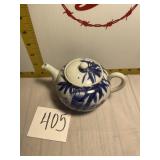 Blue and white tea pot