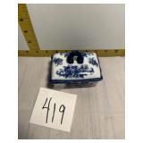Blue and white dish