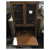 Secretary desk with China cabinet on top no key